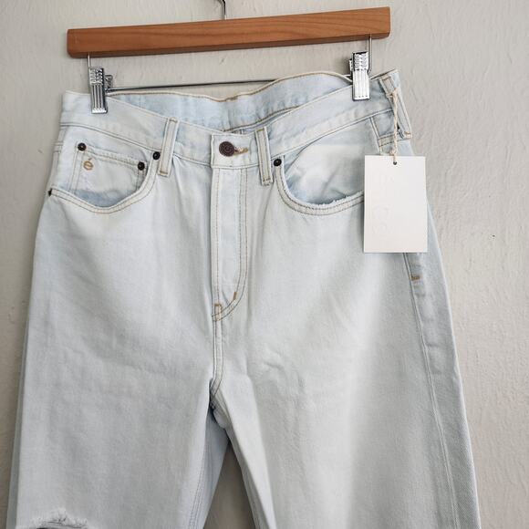 NEW Etica Anthropologie Altin Loose Fit  Distressed Crop Light Denim Jean - Picture 7 of 14